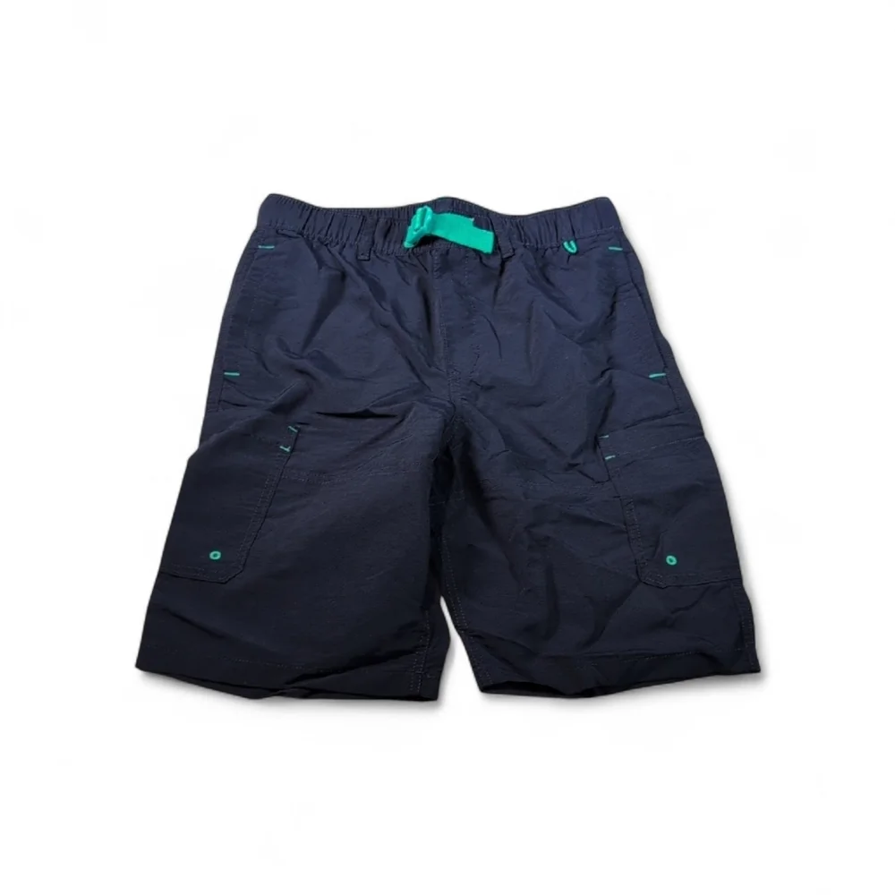 Lands End Boys Navy Blue Swim Shorts Trunks Size Large